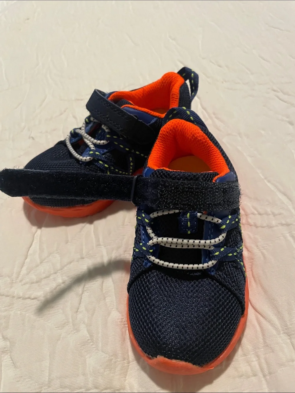 Carter’s Navy and Orange Athletic Baby Sneakers - Velcro Closure